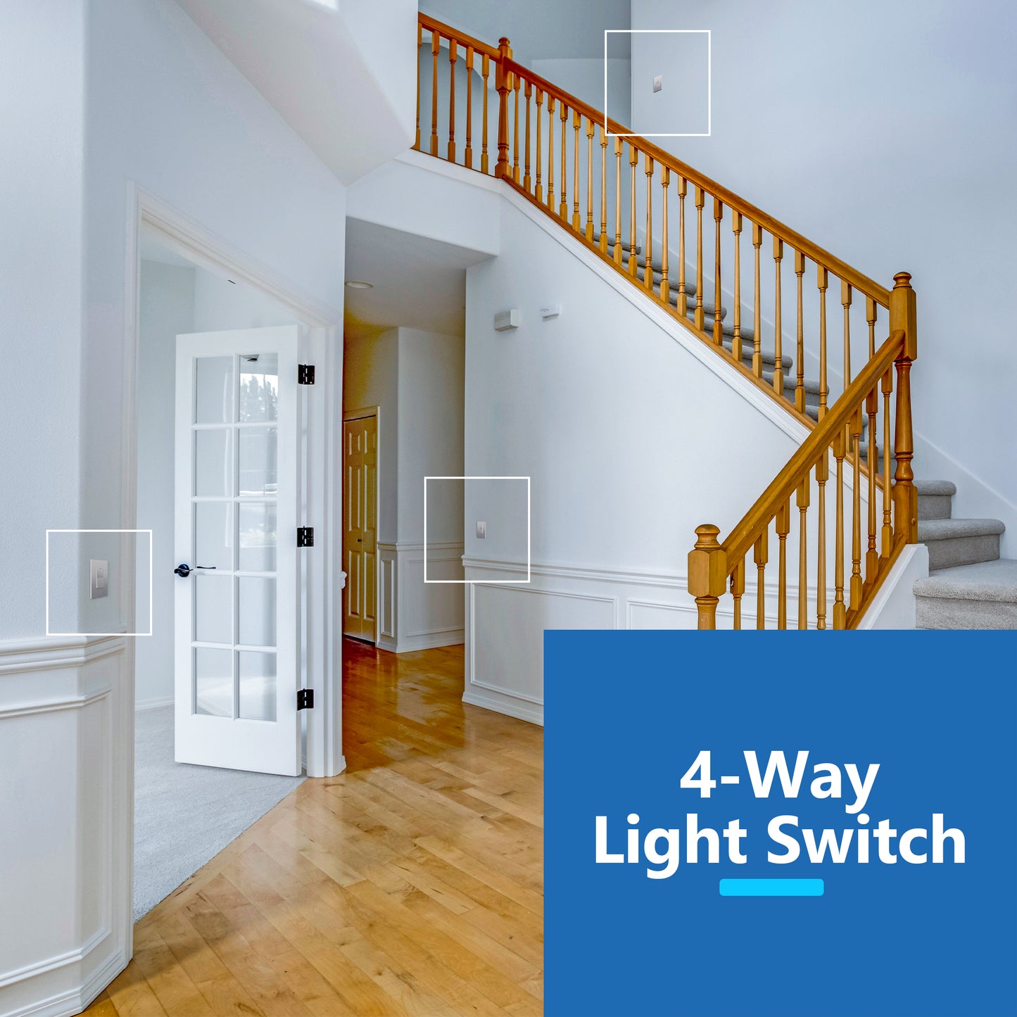 15A Decorator Paddle Light Switch with Locator Light, LED Indicator, 4-Way