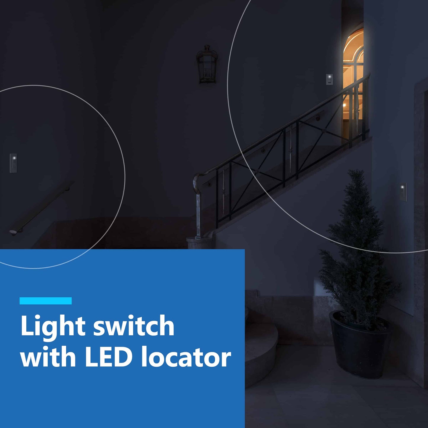 15A Decorator Paddle Light Switch with Locator Light, LED Indicator, 4-Way