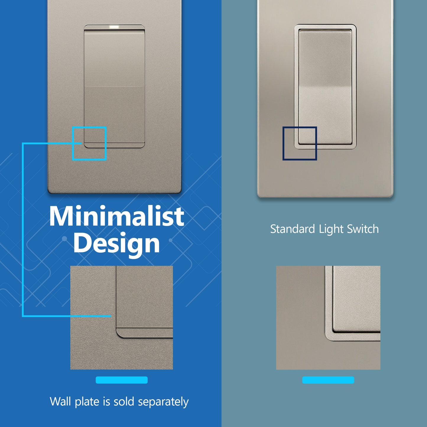 15A Decorator Paddle Light Switch with Locator Light, LED Indicator, Single-Pole, 3-Wire