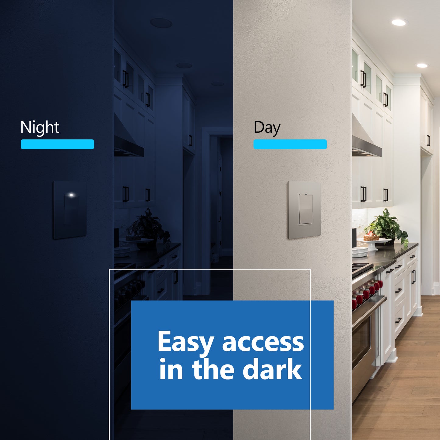 15A Decorator Paddle Light Switch with Locator Light, LED Indicator, Single-Pole, 3-Wire