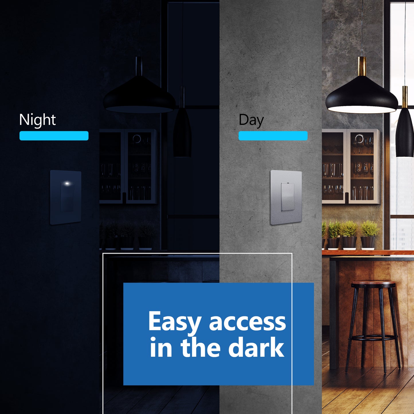 15A Decorator Paddle Light Switch with Locator Light, LED Indicator, Single-Pole, 3-Wire