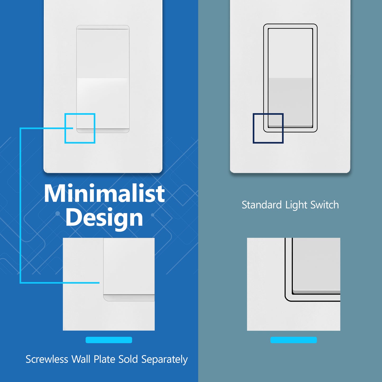 15A Decorator Paddle Light Switch, Single-Pole, 3-Wire