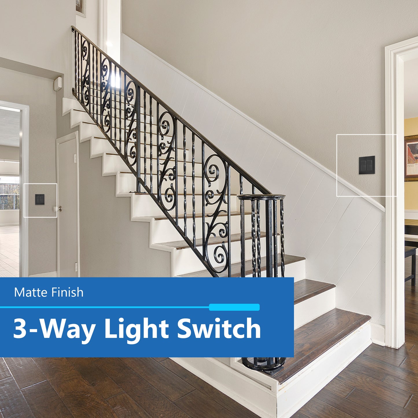 15A Decorator Paddle Light Switch, 3-Way or Single-Pole