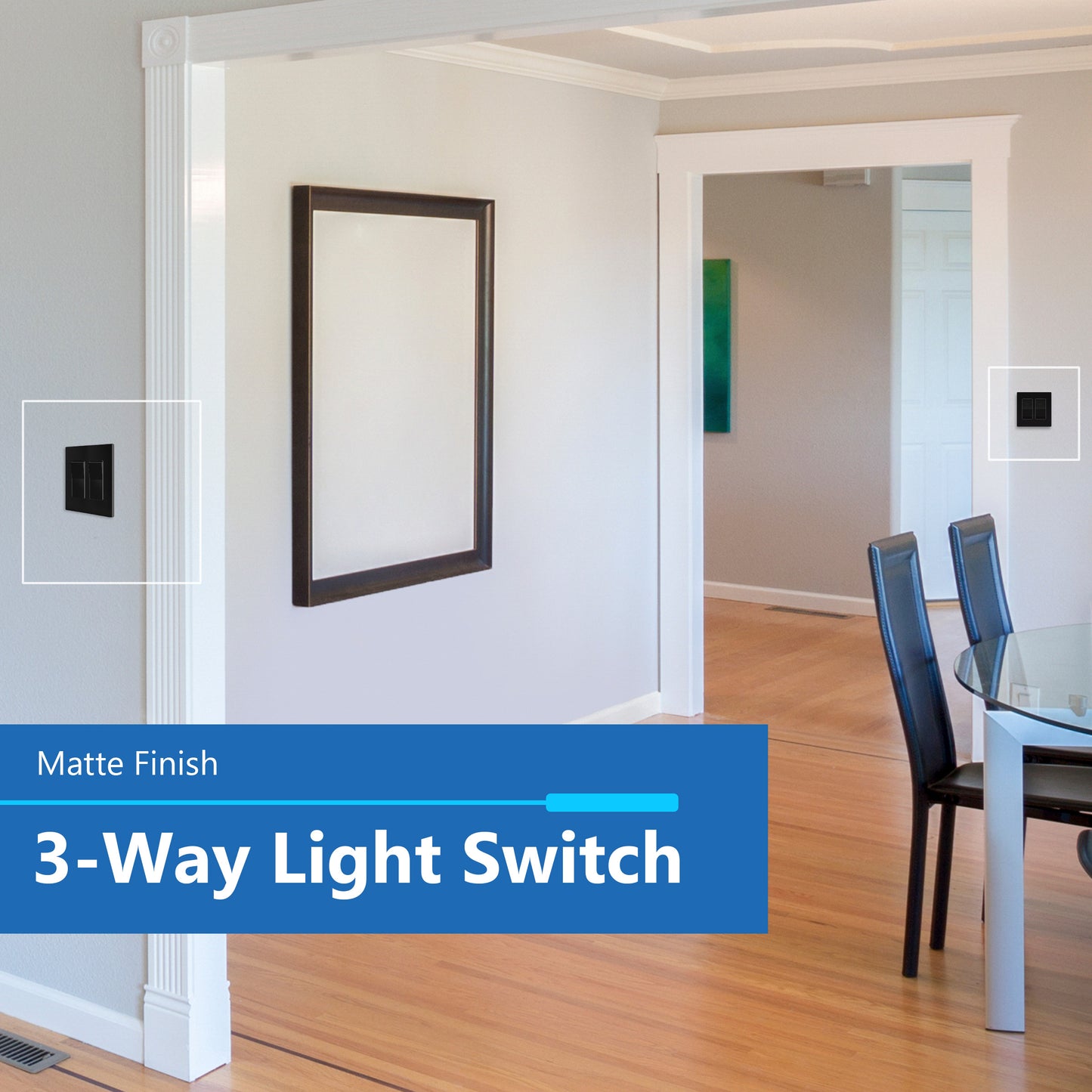 15A Decorator Paddle Light Switch, 3-Way or Single-Pole