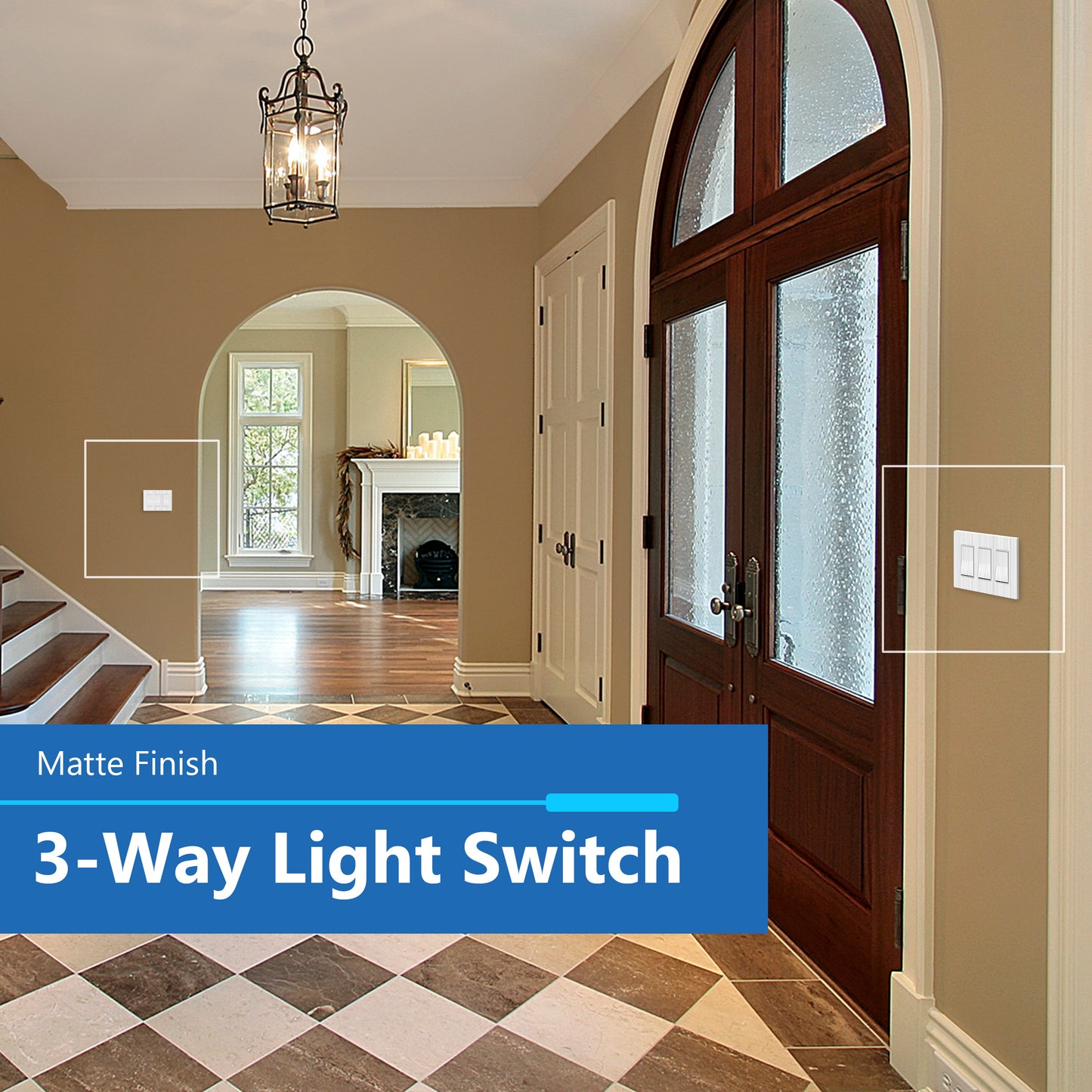 15A Decorator Paddle Light Switch, 3-Way or Single-Pole