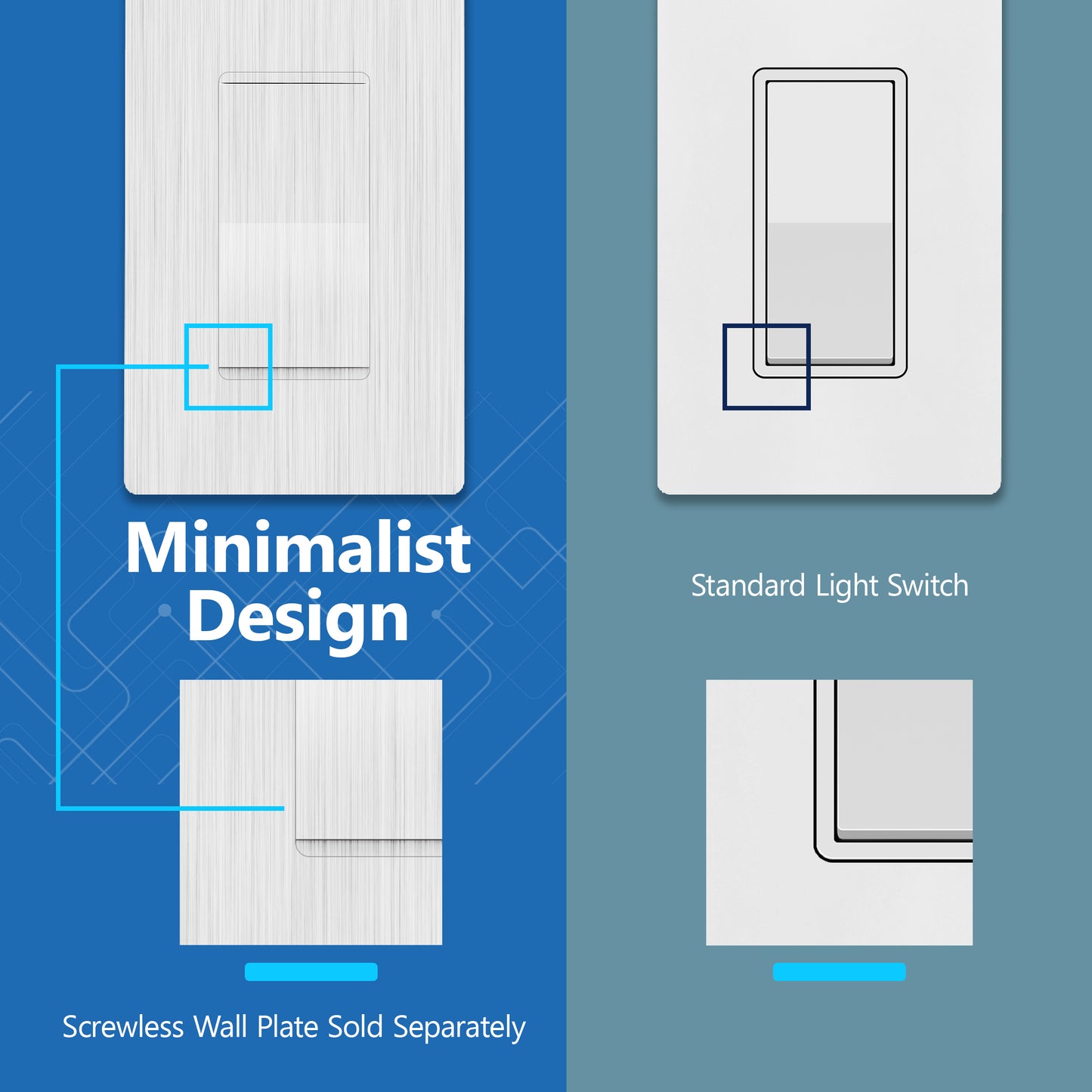 15A Decorator Paddle Light Switch, 3-Way or Single-Pole