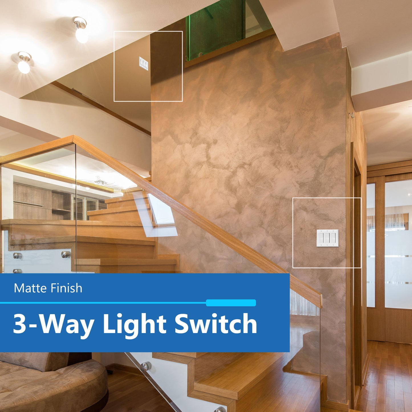 15A Decorator Paddle Light Switch, 3-Way or Single-Pole