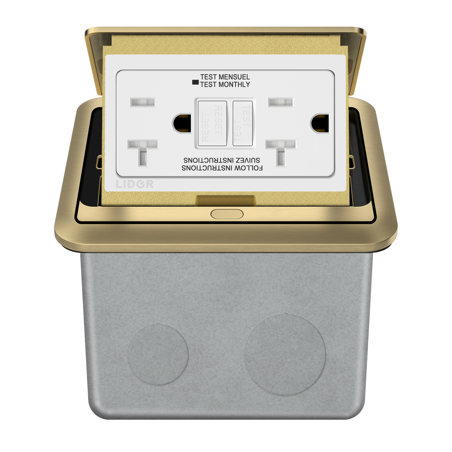 Soft Pop-Up Floor Box Kit with 20A Tamper-Resistant Receptacle