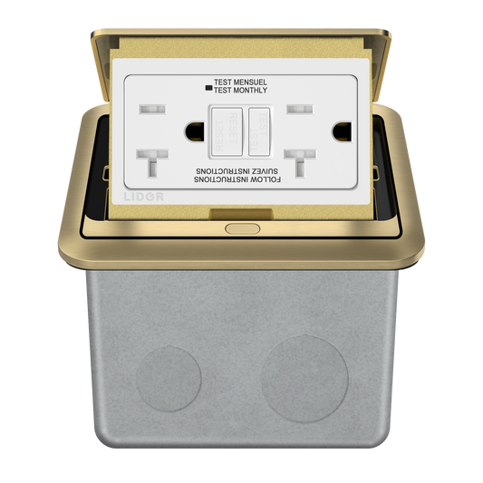 Soft Pop-Up Floor Box Kit with 20A Tamper-Resistant Receptacle