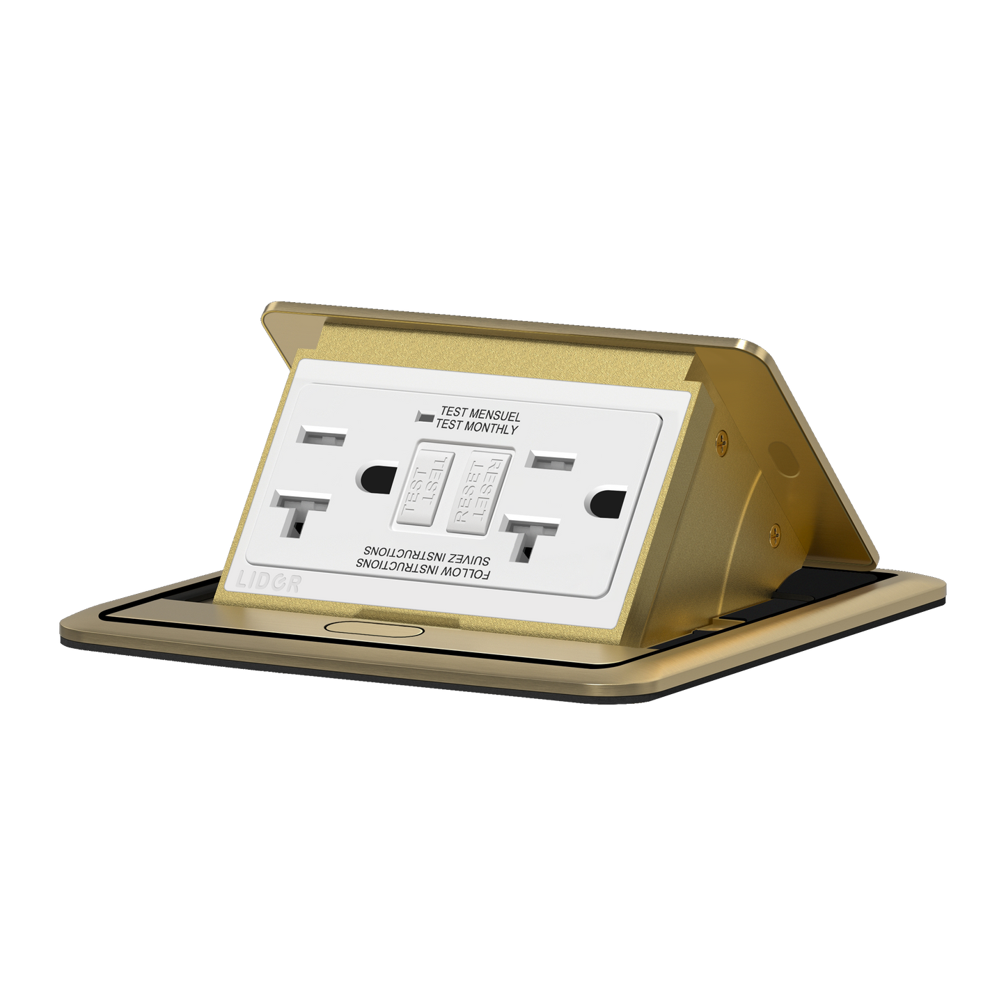 Soft Pop-Up Floor Box Kit with 20A Tamper-Resistant Receptacle