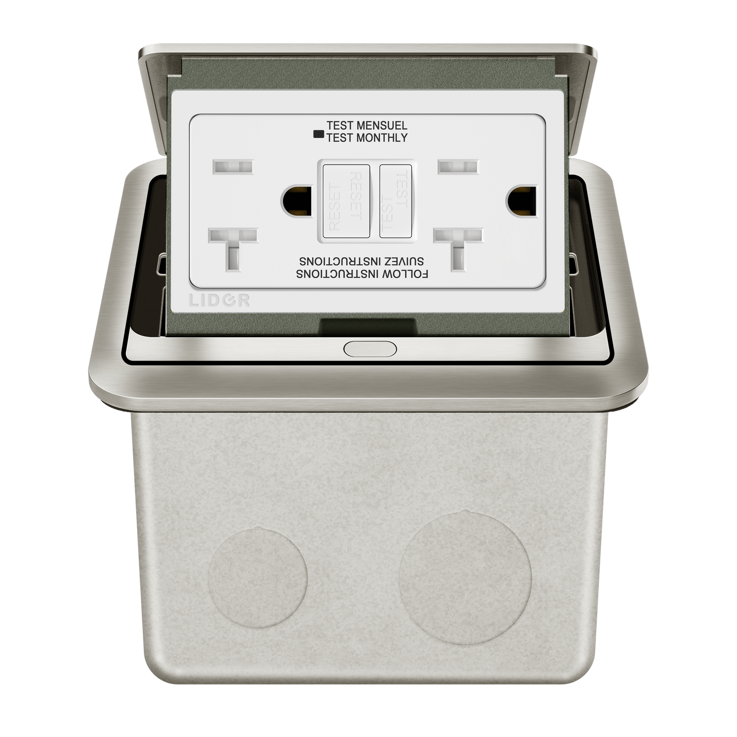 Soft Pop-Up Floor Box Kit with 20A Tamper-Resistant Receptacle