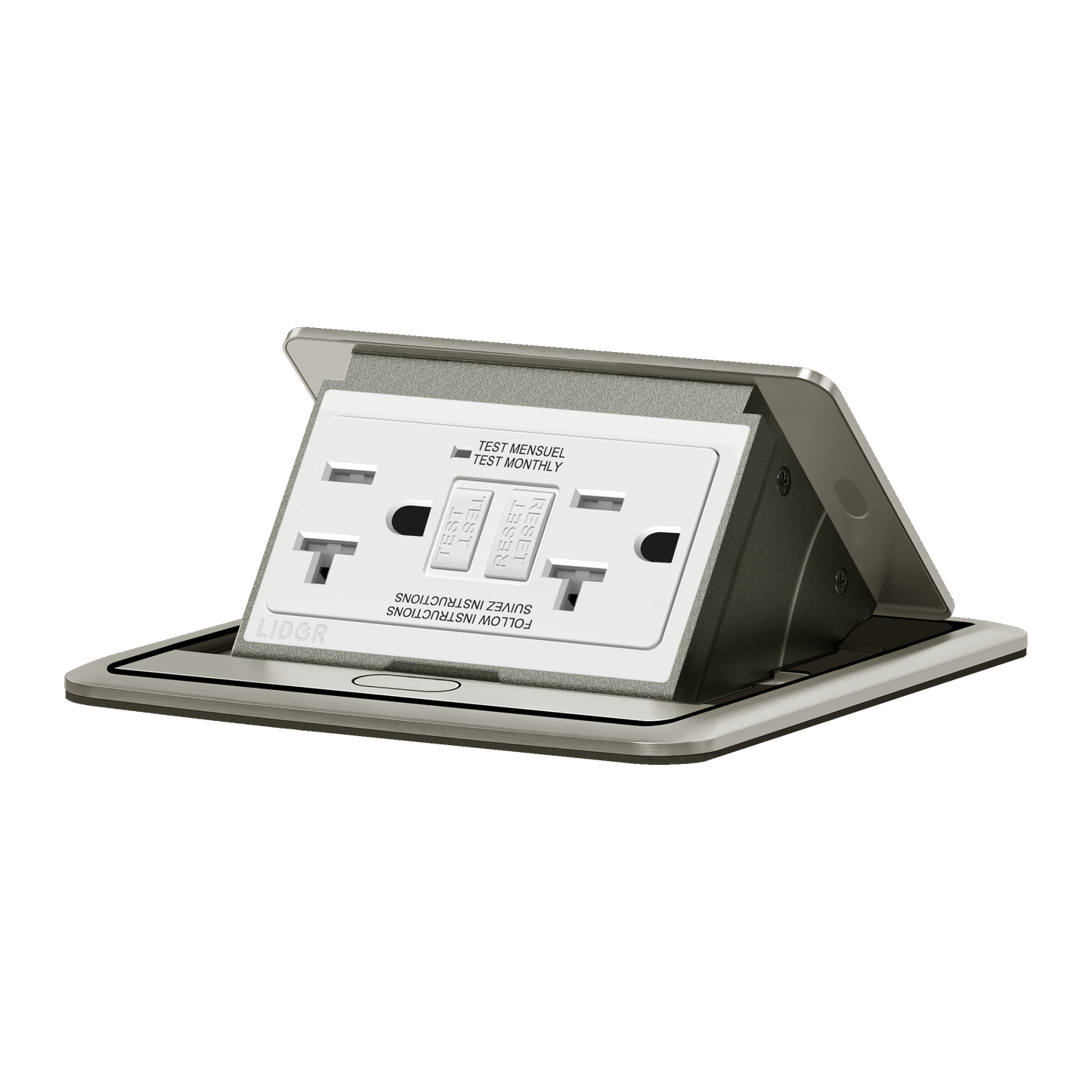 Soft Pop-Up Floor Box Kit with 20A Tamper-Resistant Receptacle
