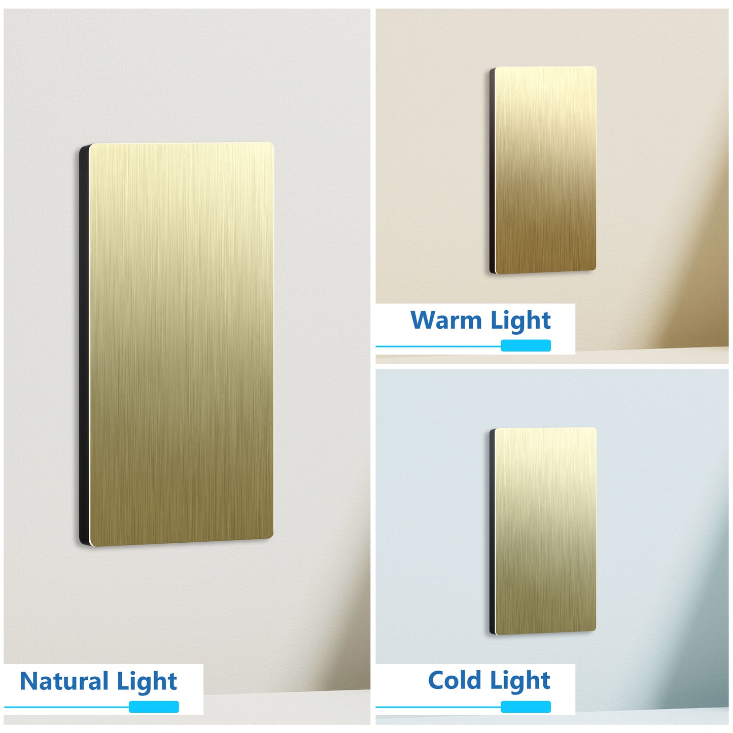 Screwless Blank Metal Wall Plate, Temperature and Impact Resistant, 1-Gang, Mid-Size
