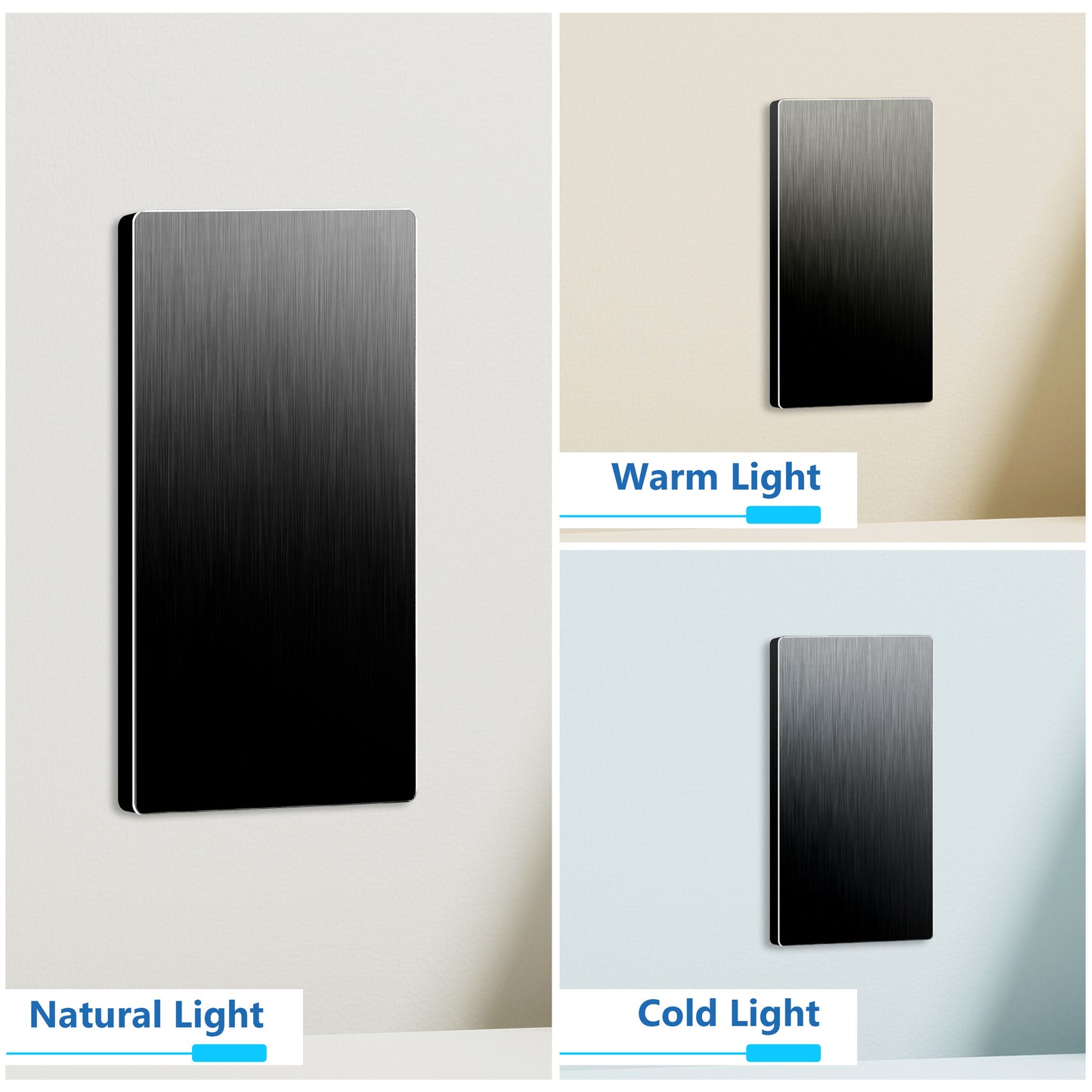Screwless Blank Metal Wall Plate, Temperature and Impact Resistant, 1-Gang, Mid-Size