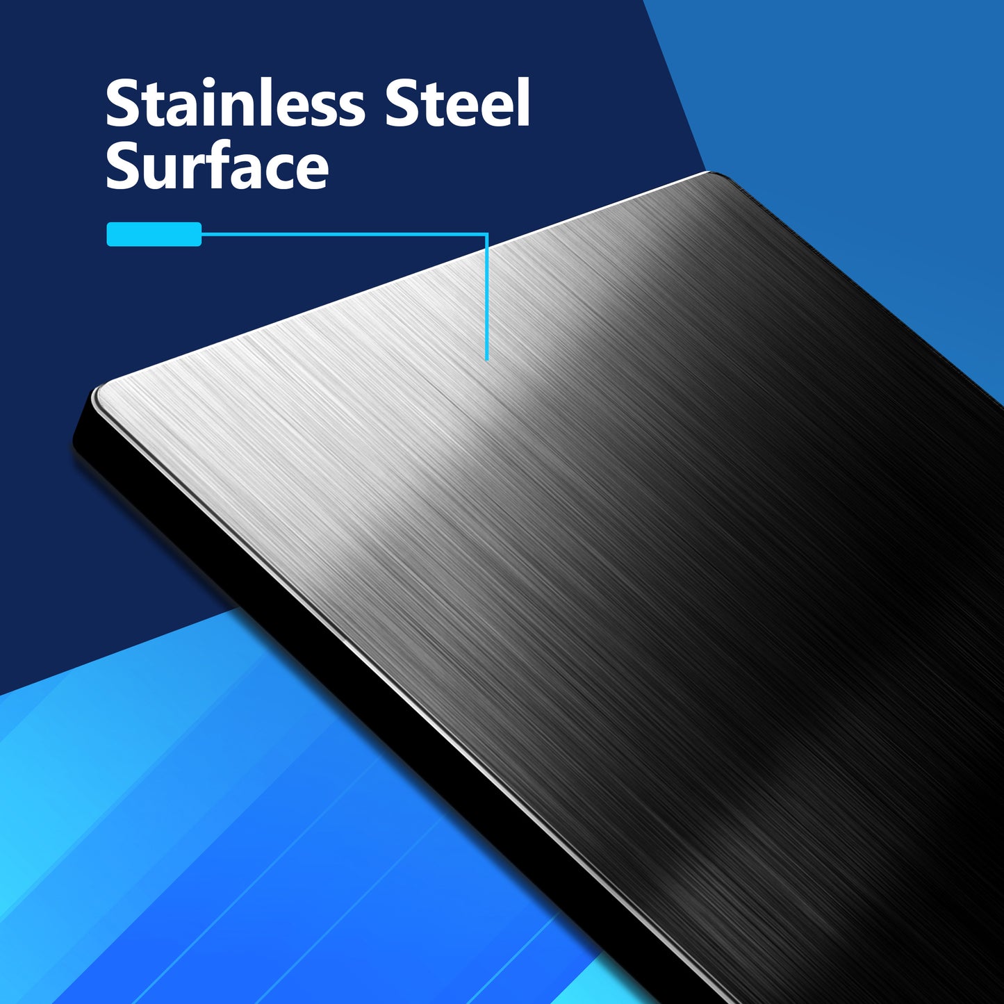 Screwless Blank Metal Wall Plate, Temperature and Impact Resistant, 1-Gang, Mid-Size