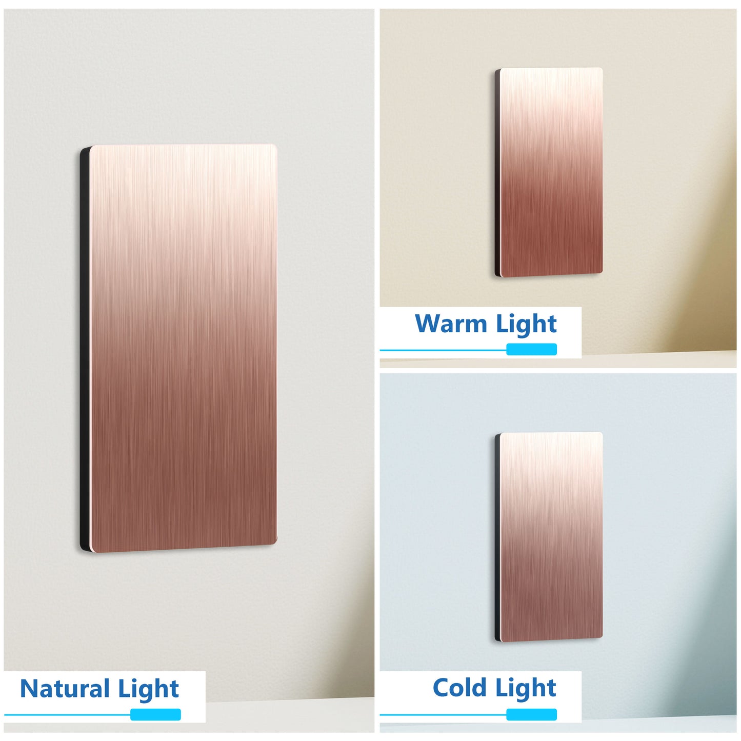 Screwless Blank Metal Wall Plate, Temperature and Impact Resistant, 1-Gang, Mid-Size