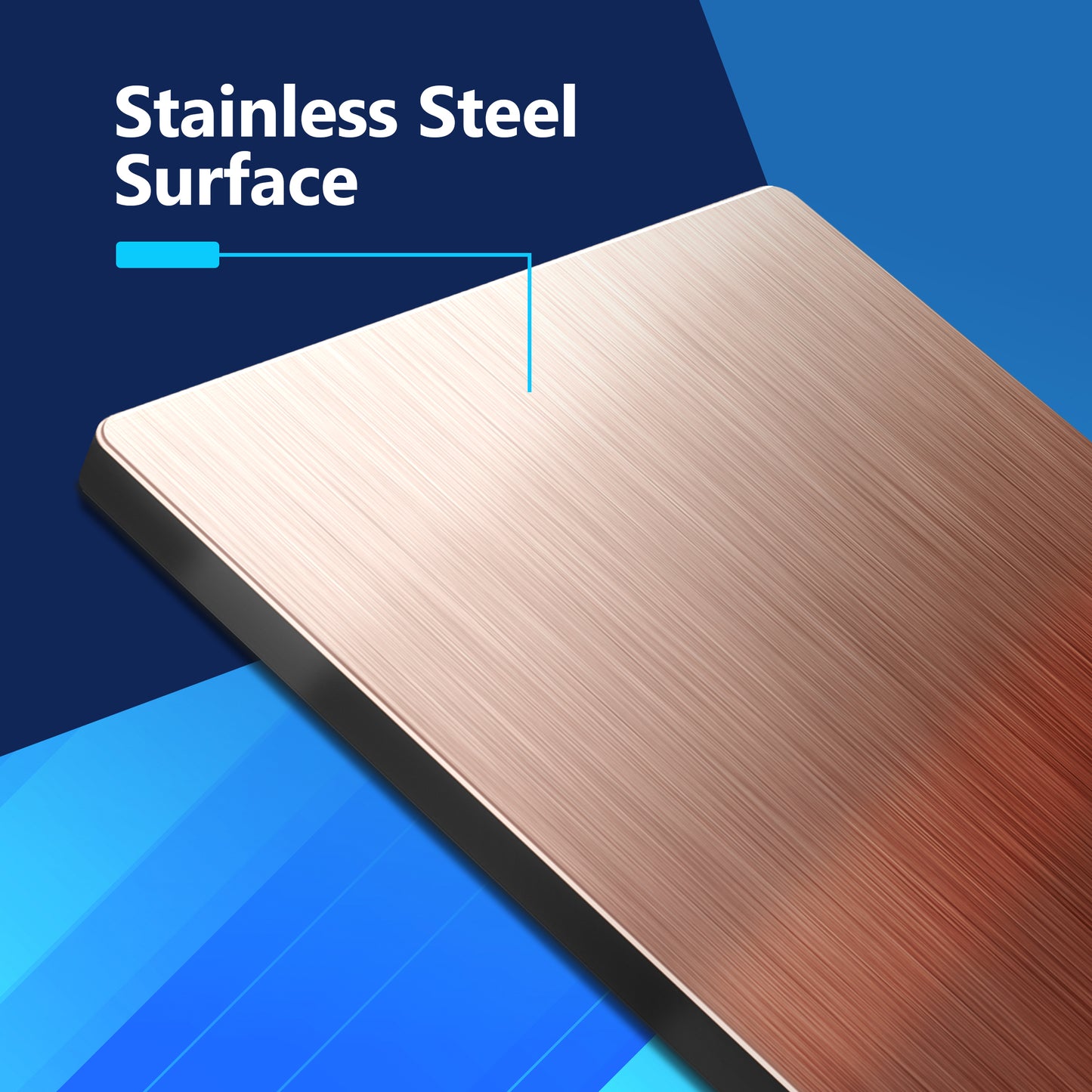 Screwless Blank Metal Wall Plate, Temperature and Impact Resistant, 1-Gang, Mid-Size