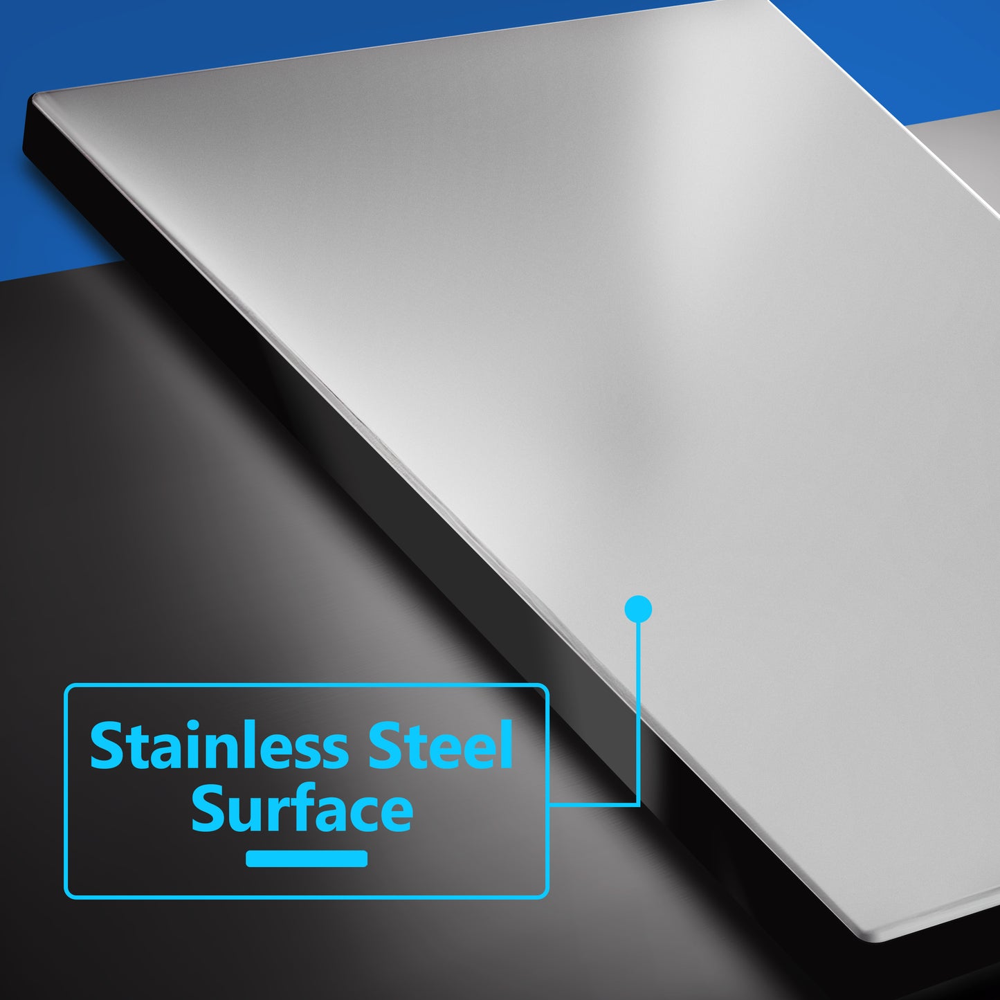 Screwless Blank Metal Wall Plate, Temperature and Impact Resistant, 1-Gang, Mid-Size
