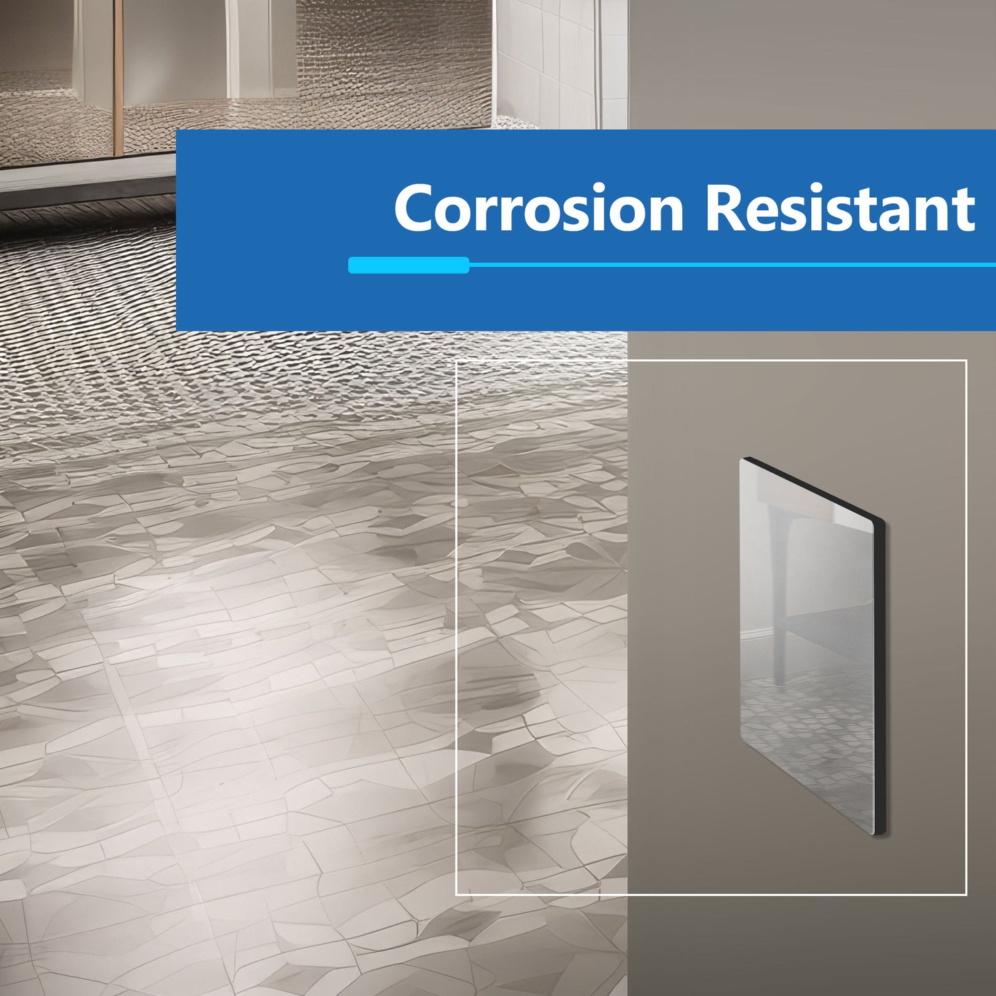 Screwless Blank Metal Wall Plate, Temperature and Impact Resistant, 1-Gang, Mid-Size