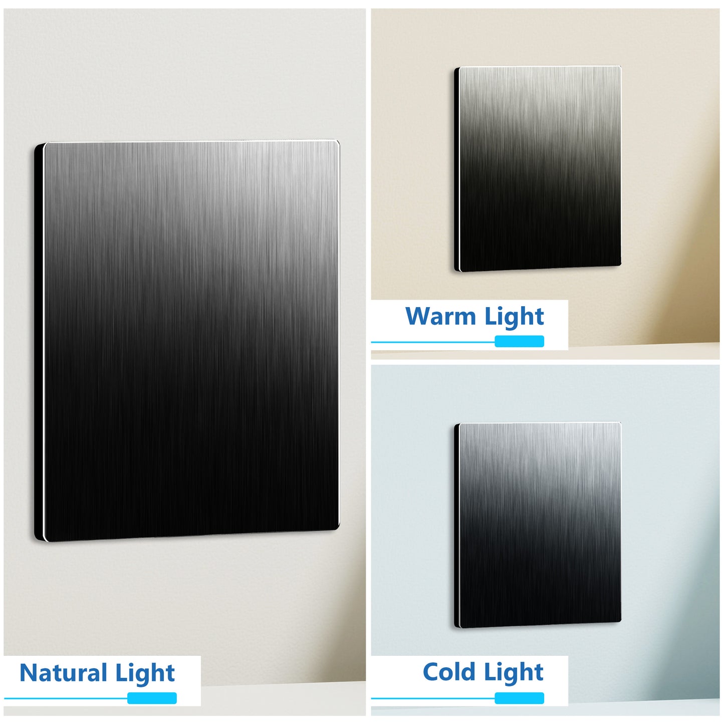 Screwless Blank Metal Wall Plate, Temperature and Impact Resistant, 2-Gang, Mid-Size