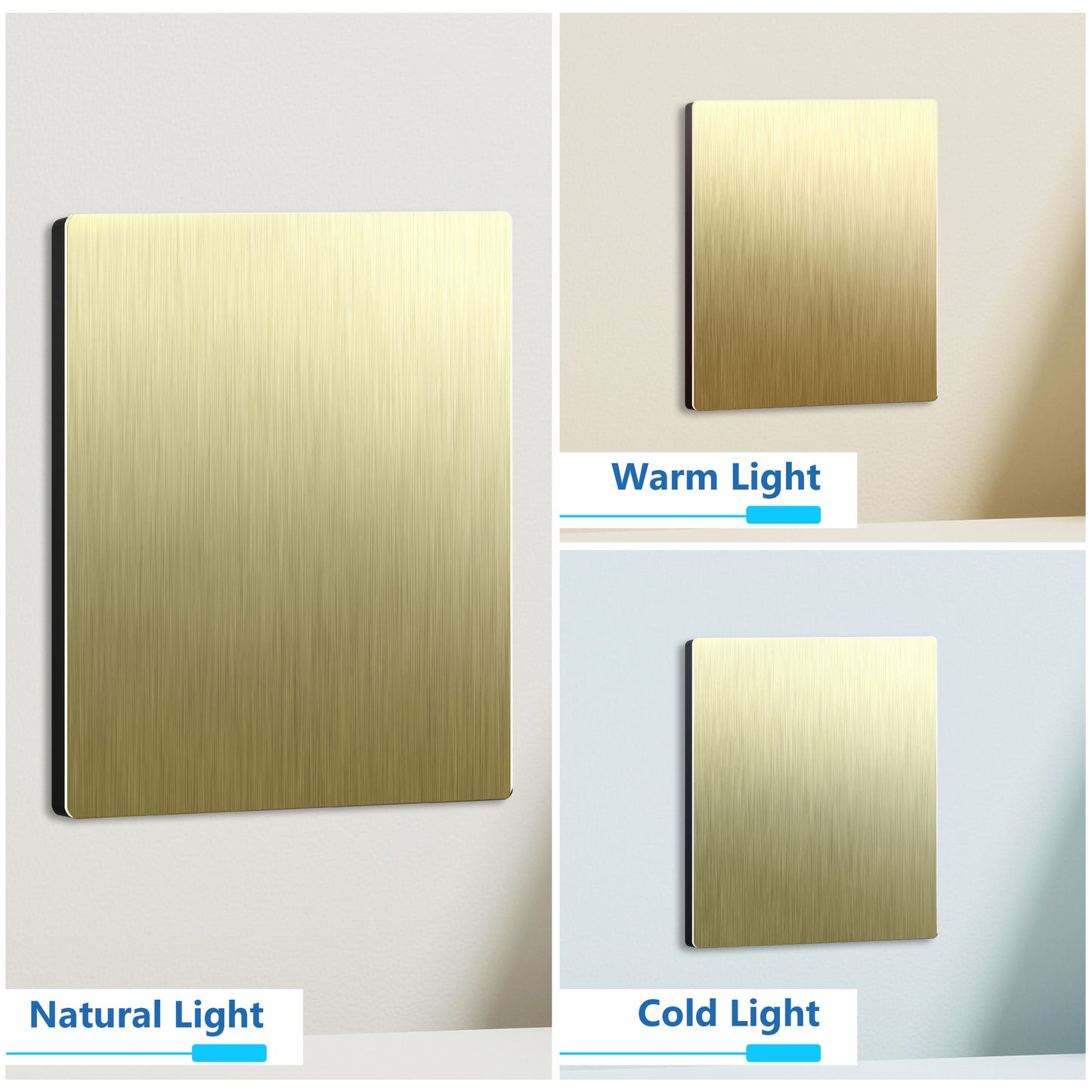 Screwless Blank Metal Wall Plate, Temperature and Impact Resistant, 2-Gang, Mid-Size