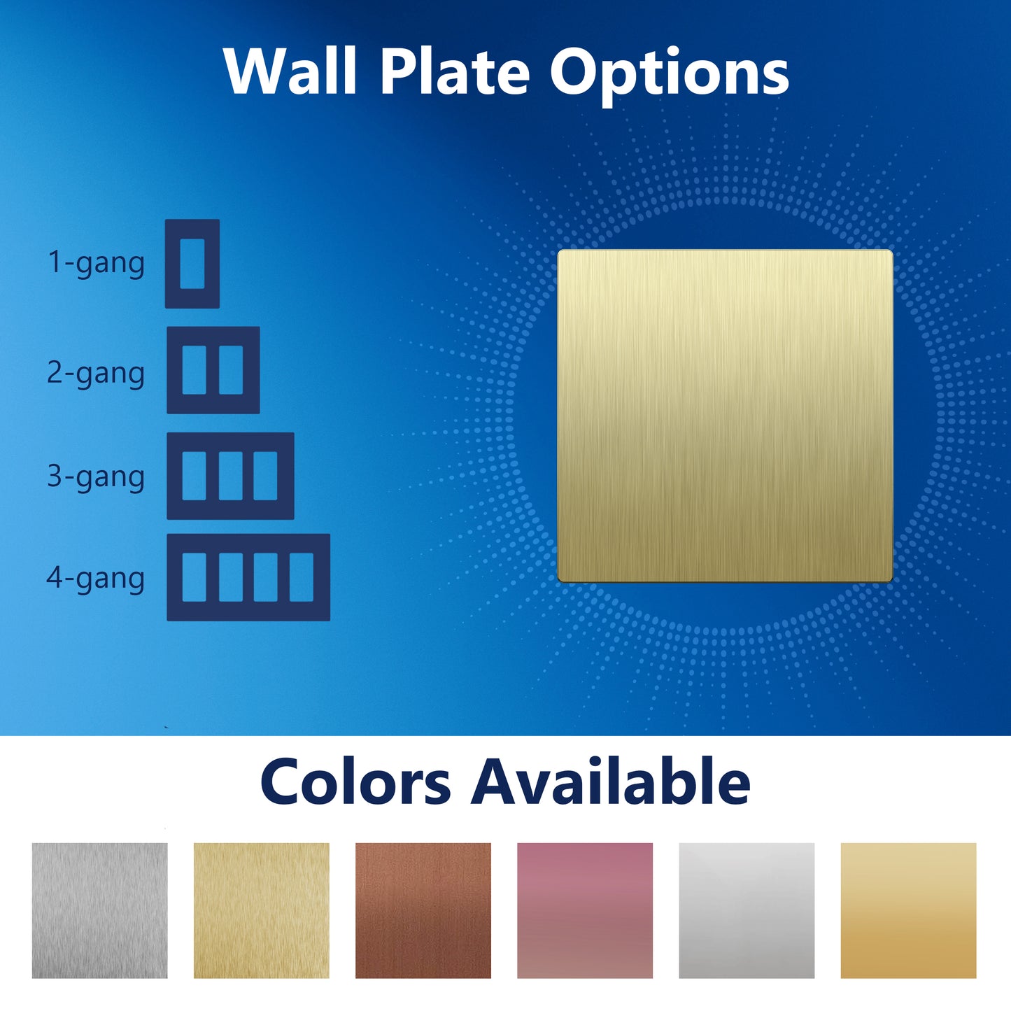 Screwless Blank Metal Wall Plate, Temperature and Impact Resistant, 2-Gang, Mid-Size
