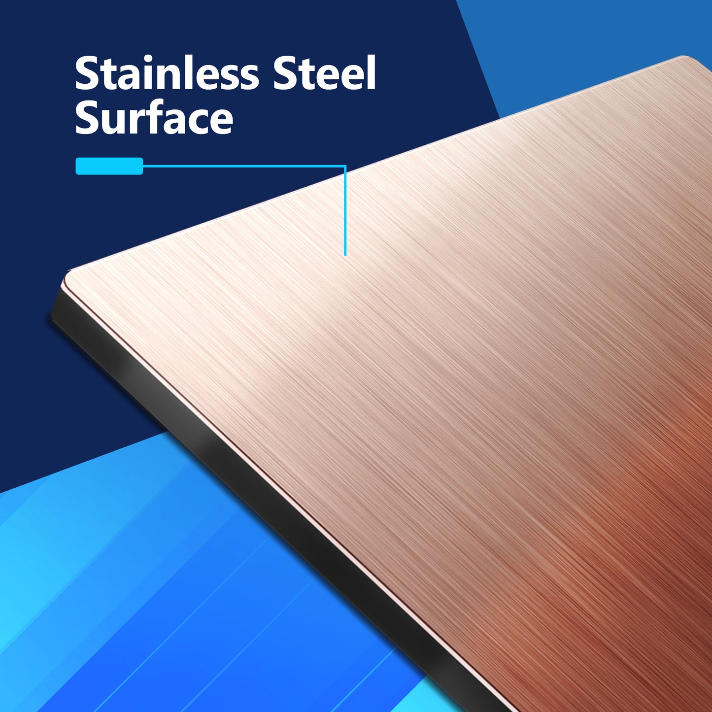 Screwless Blank Metal Wall Plate, Temperature and Impact Resistant, 2-Gang, Mid-Size