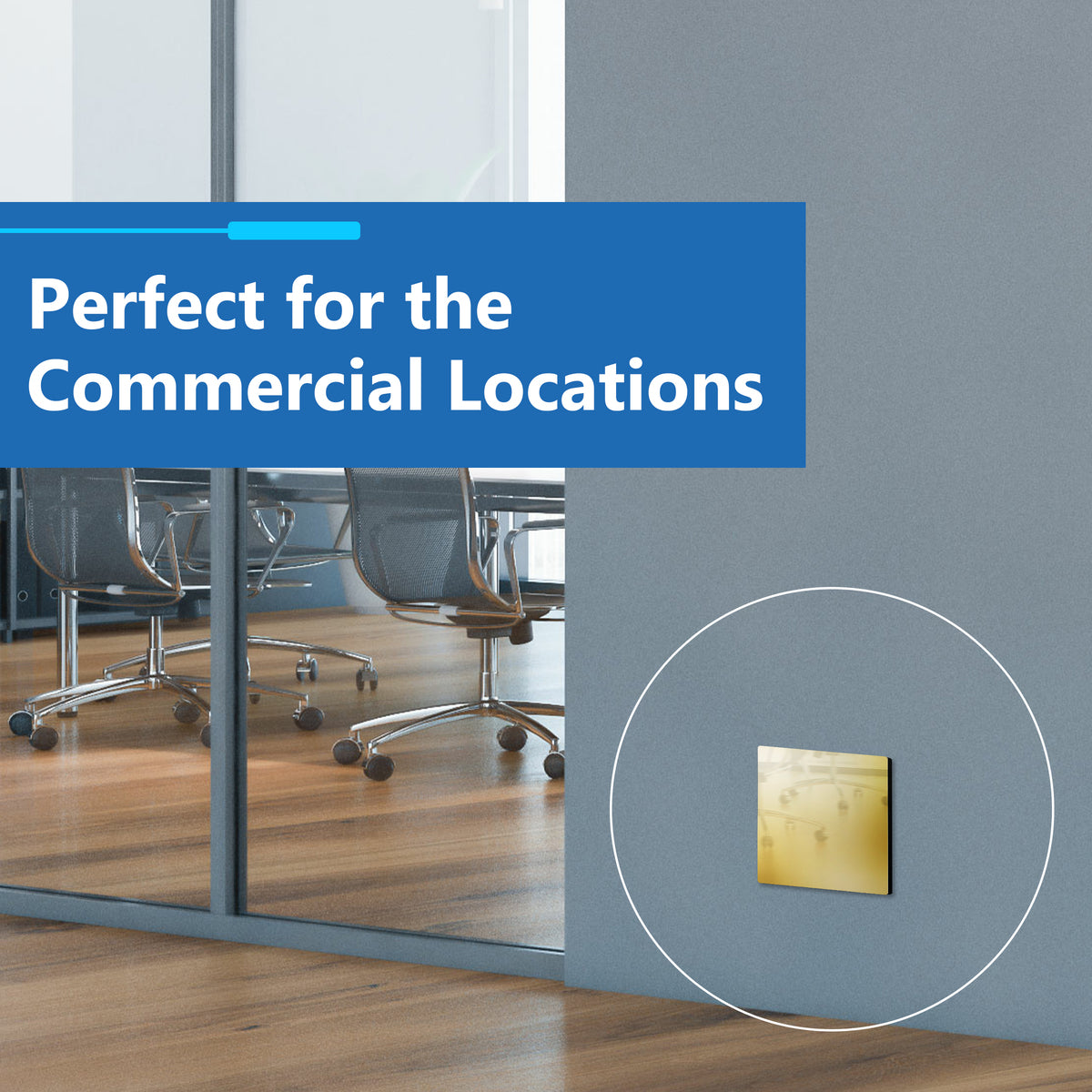 Screwless Blank Metal Wall Plate, Temperature and Impact Resistant, 2-Gang, Mid-Size