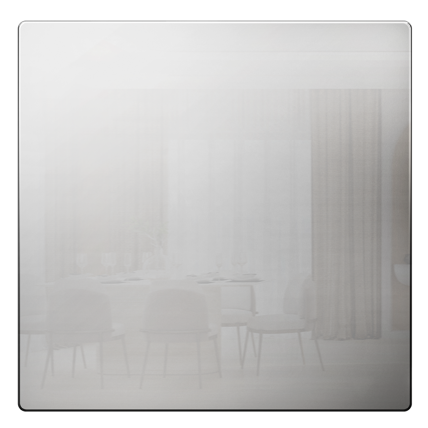 Screwless Blank Metal Wall Plate, Temperature and Impact Resistant, 2-Gang, Mid-Size
