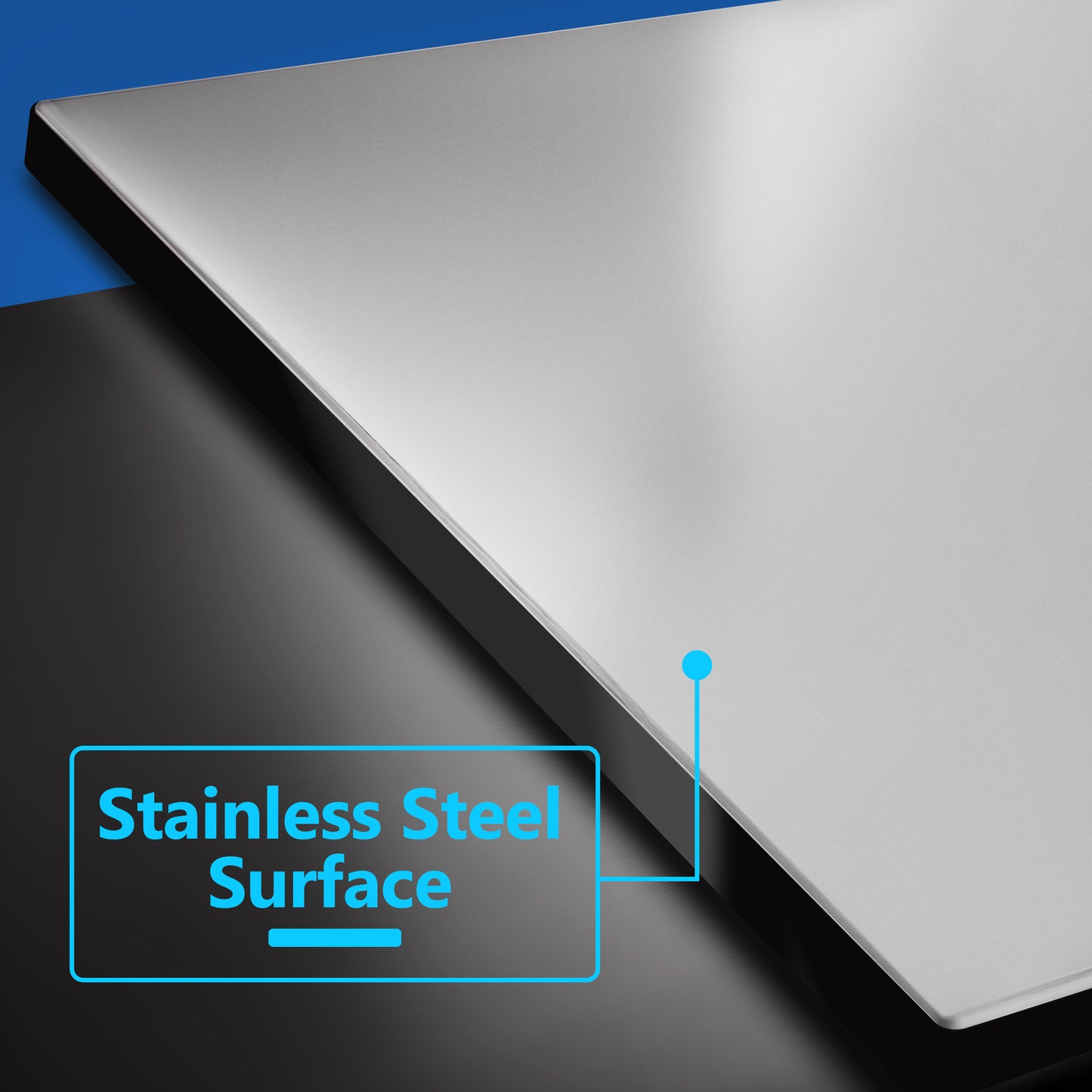 Screwless Blank Metal Wall Plate, Temperature and Impact Resistant, 2-Gang, Mid-Size