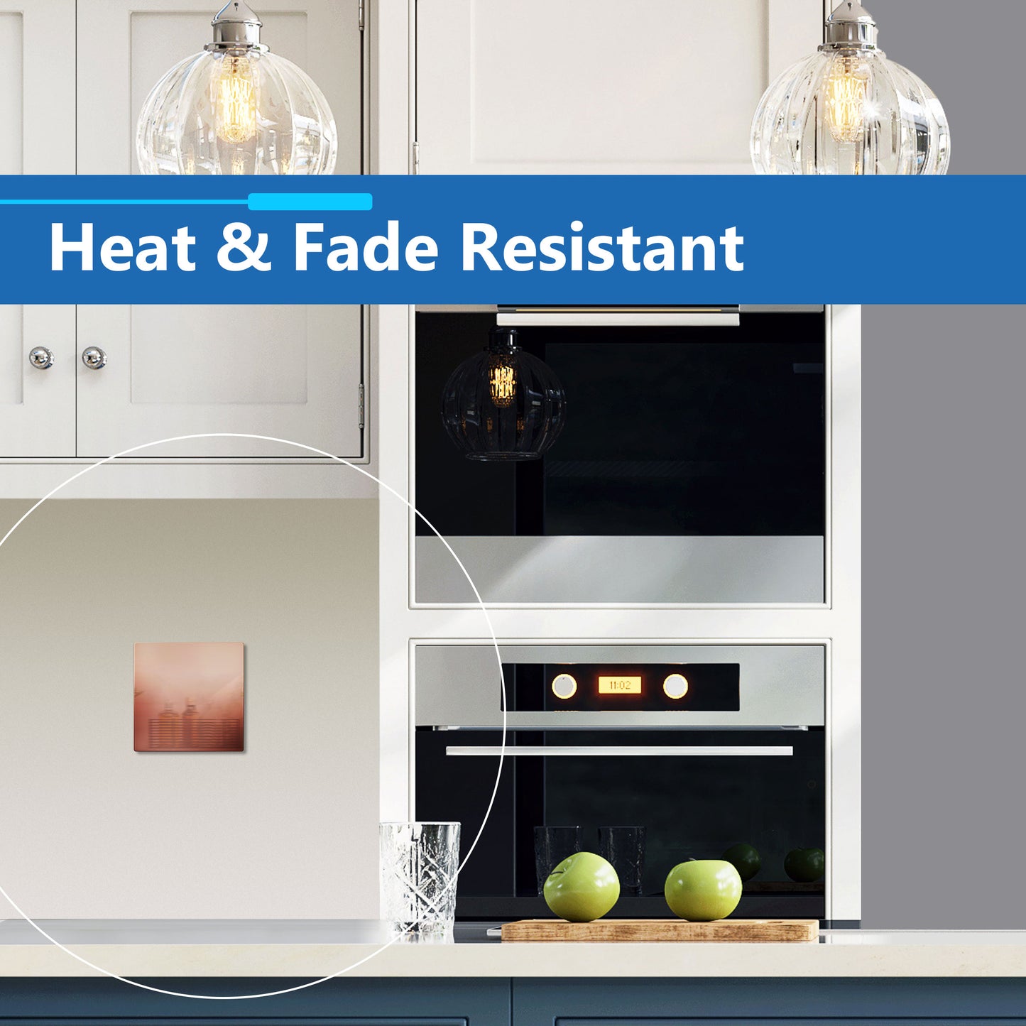 Screwless Blank Metal Wall Plate, Temperature and Impact Resistant, 2-Gang, Mid-Size