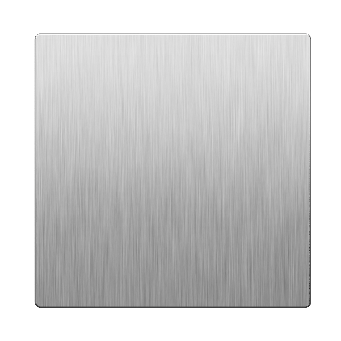 Screwless Blank Metal Wall Plate, Temperature and Impact Resistant, 2-Gang, Mid-Size