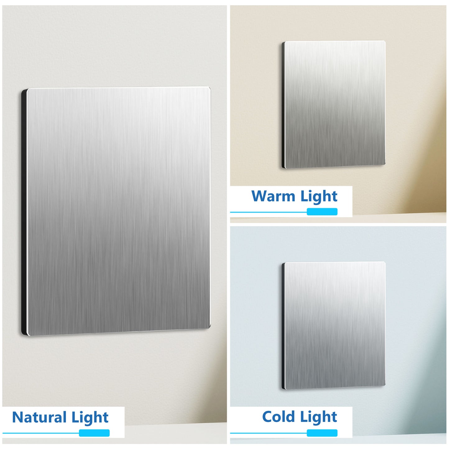 Screwless Blank Metal Wall Plate, Temperature and Impact Resistant, 2-Gang, Mid-Size