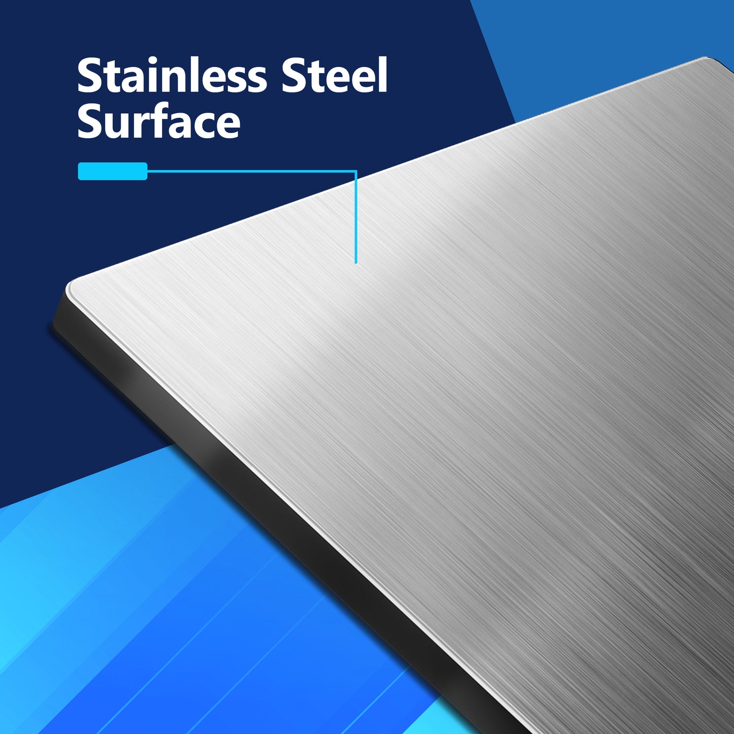 Screwless Blank Metal Wall Plate, Temperature and Impact Resistant, 2-Gang, Mid-Size