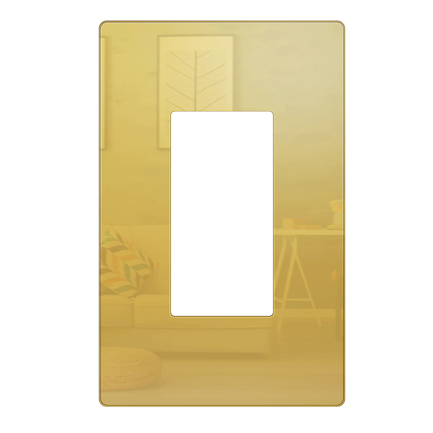 Screwless Metal Decorator Wall Plate, Temperature and Impact Resistant, 1-Gang, Mid-Size