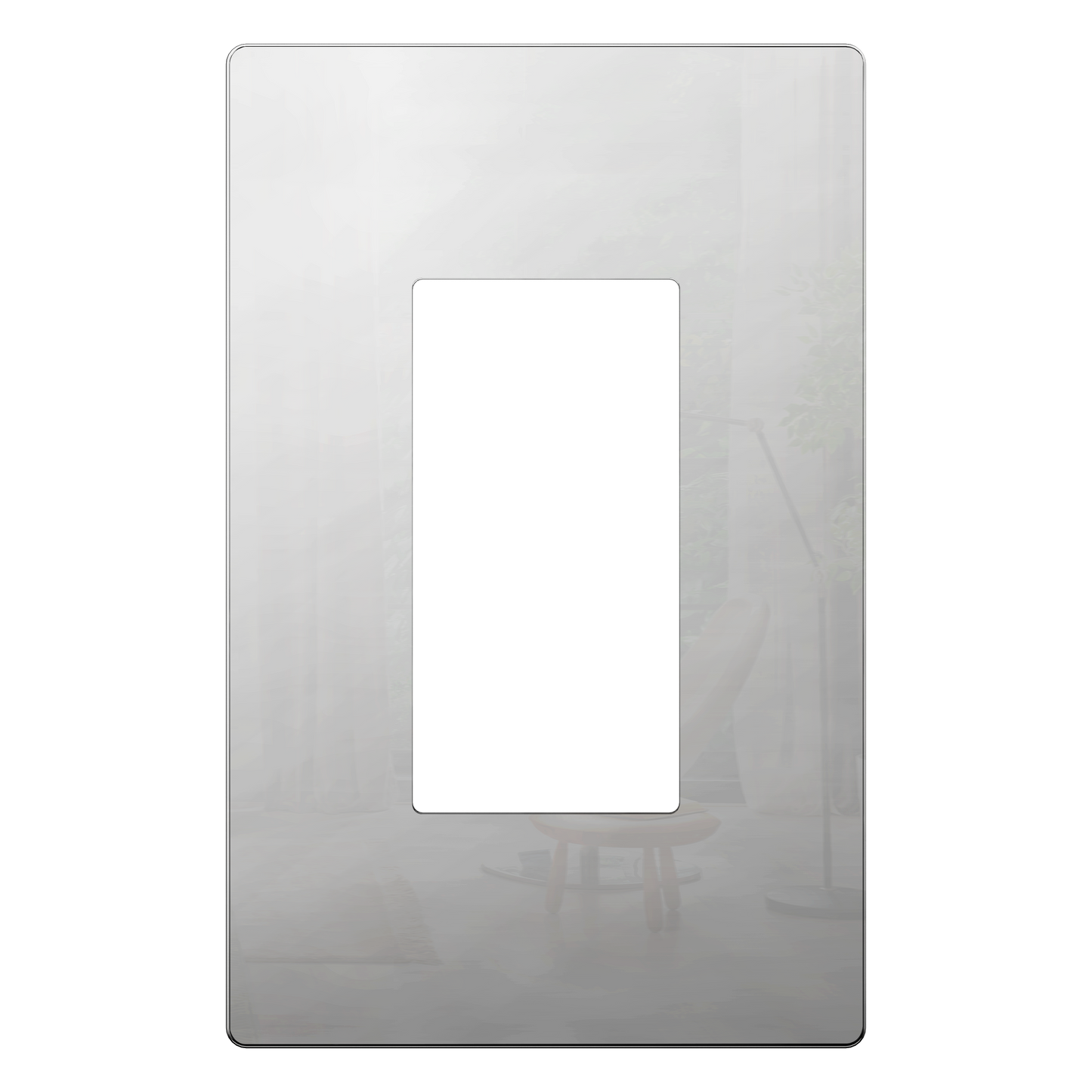 Screwless Metal Decorator Wall Plate, Temperature and Impact Resistant, 1-Gang, Mid-Size