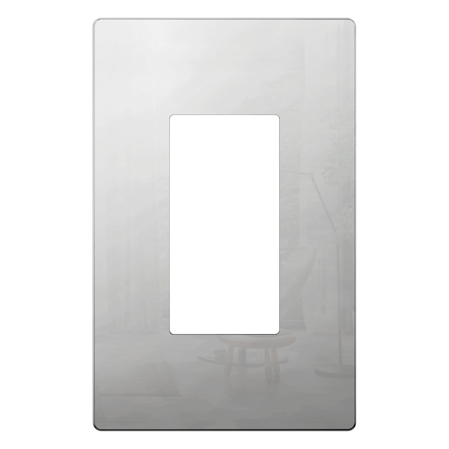 Screwless Metal Decorator Wall Plate, Temperature and Impact Resistant, 1-Gang, Mid-Size