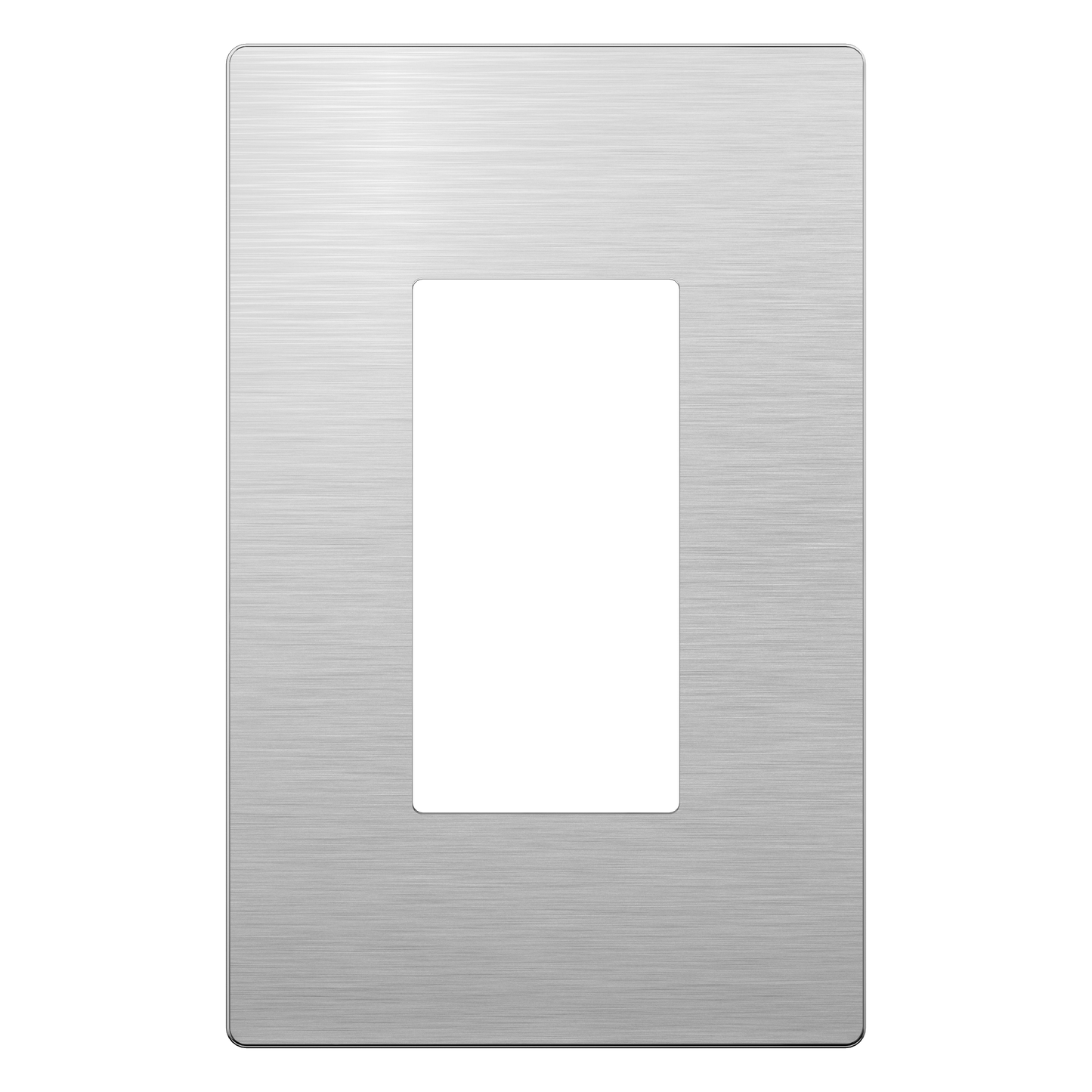 Screwless Metal Decorator Wall Plate, Temperature and Impact Resistant, 1-Gang, Mid-Size