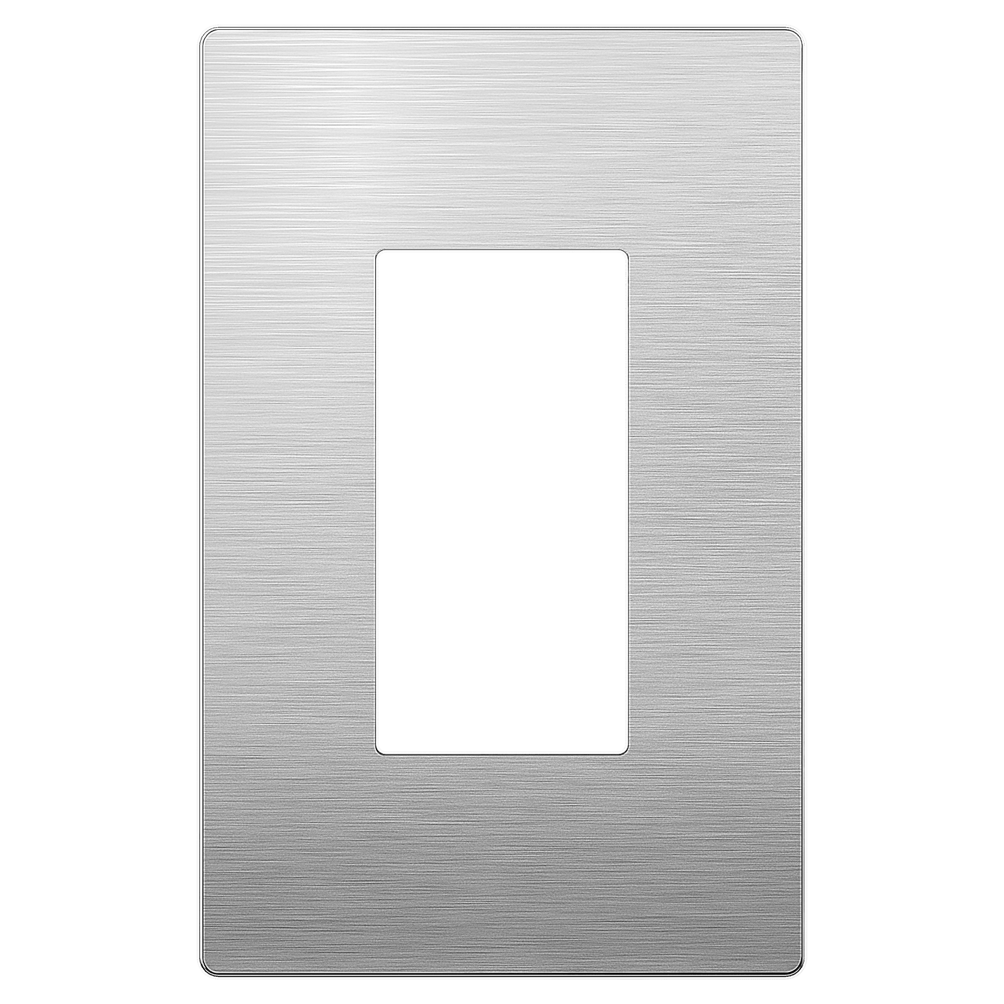 Screwless Metal Decorator Wall Plate, Temperature and Impact Resistant, 1-Gang, Mid-Size