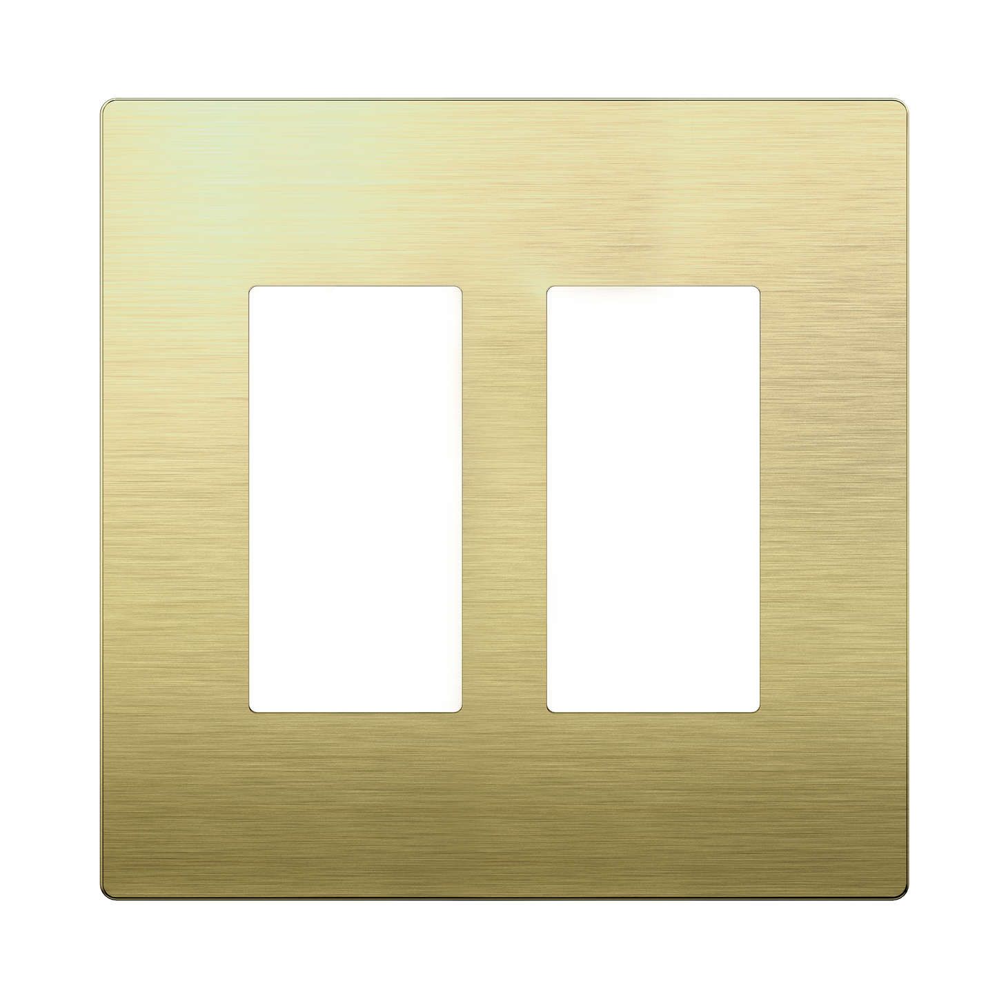 Screwless Metal Decorator Wall Plate, Temperature and Impact Resistant, 2-Gang, Mid-Size