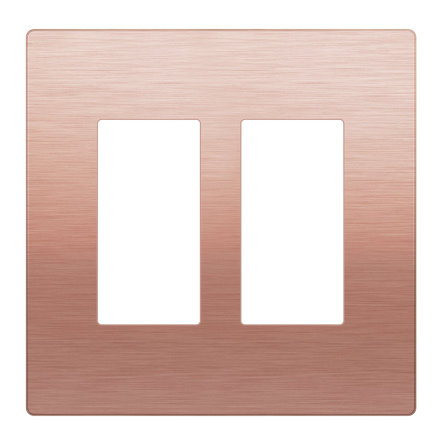 Screwless Metal Decorator Wall Plate, Temperature and Impact Resistant, 2-Gang, Mid-Size