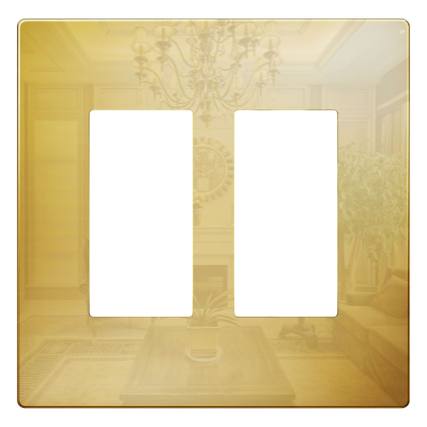 Screwless Metal Decorator Wall Plate, Temperature and Impact Resistant, 2-Gang, Mid-Size