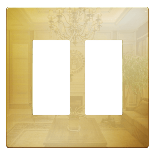 Screwless Metal Decorator Wall Plate, Temperature and Impact Resistant, 2-Gang, Mid-Size