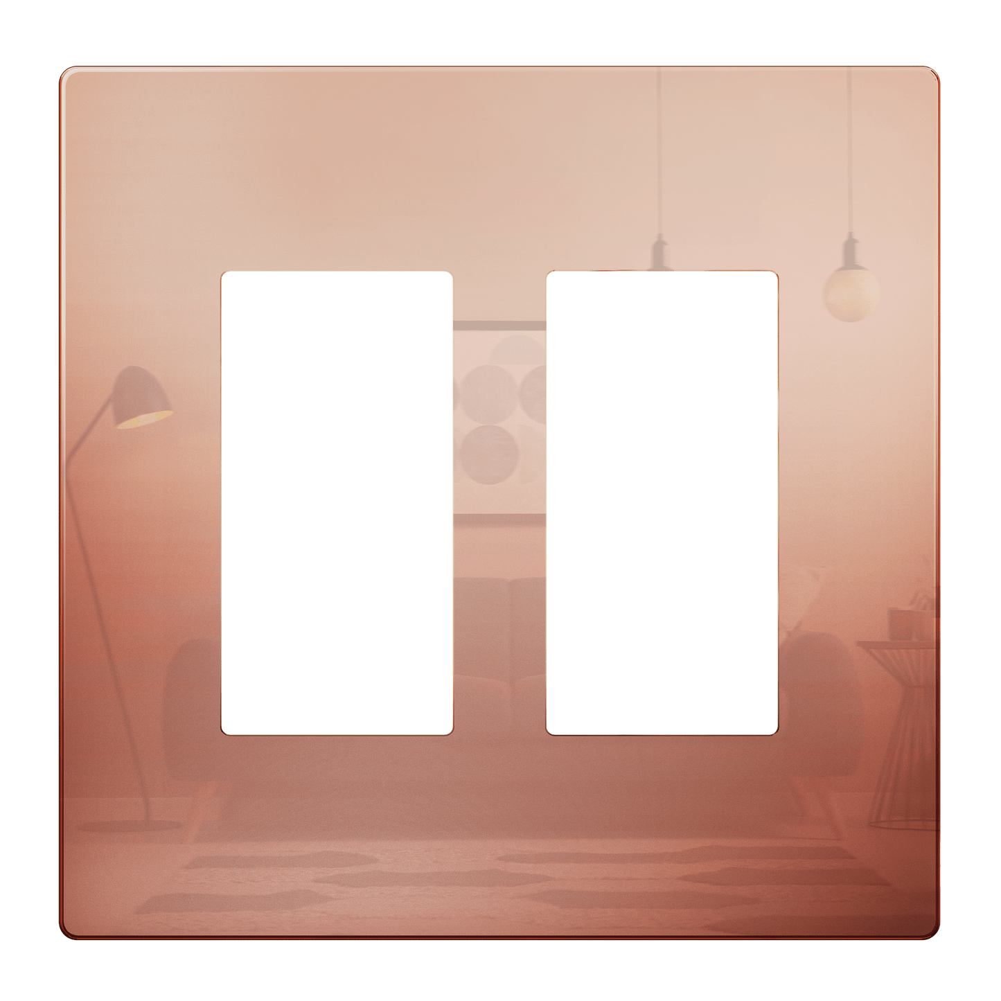 Screwless Metal Decorator Wall Plate, Temperature and Impact Resistant, 2-Gang, Mid-Size