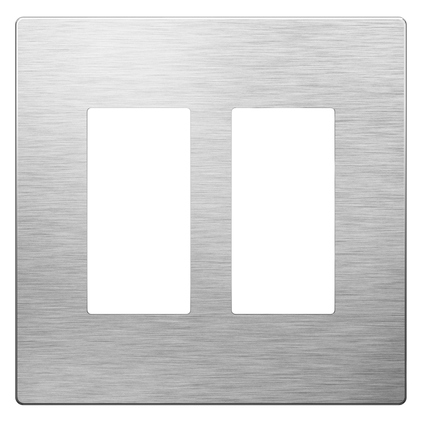 Screwless Metal Decorator Wall Plate, Temperature and Impact Resistant, 2-Gang, Mid-Size