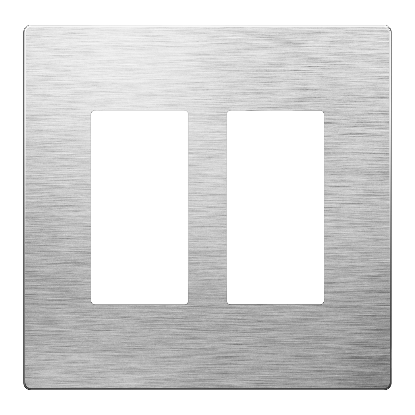Screwless Metal Decorator Wall Plate, Temperature and Impact Resistant, 2-Gang, Mid-Size