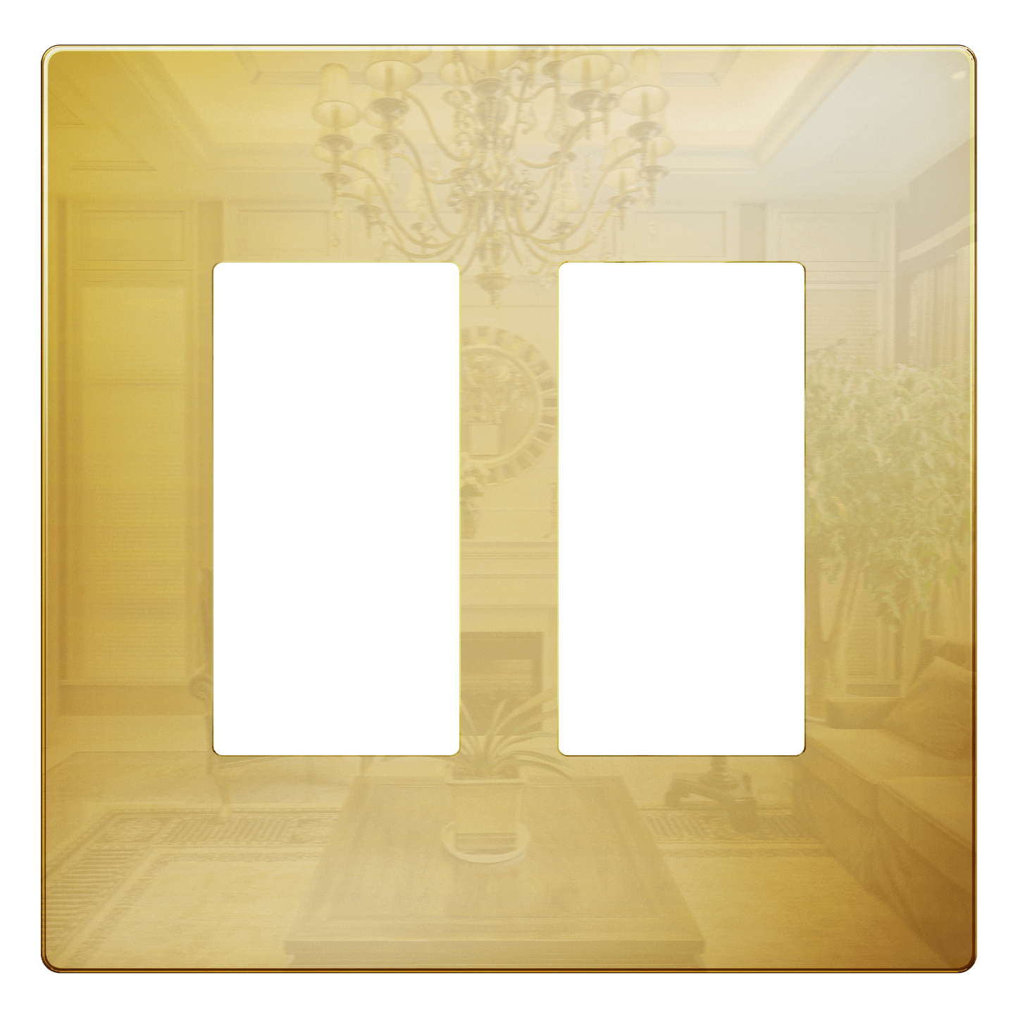 Screwless Metal Decorator Wall Plate, Temperature and Impact Resistant, 2-Gang, Mid-Size