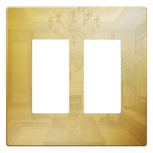 Screwless Metal Decorator Wall Plate, Temperature and Impact Resistant, 2-Gang, Mid-Size