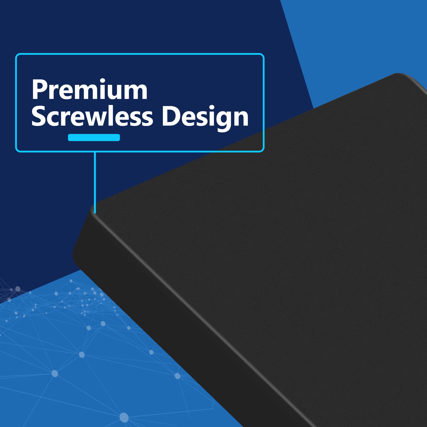 Screwless Blank Wall Plate, Polycarbonate Thermoplastic, Temperature and Impact Resistant, 1-Gang, Mid-Size