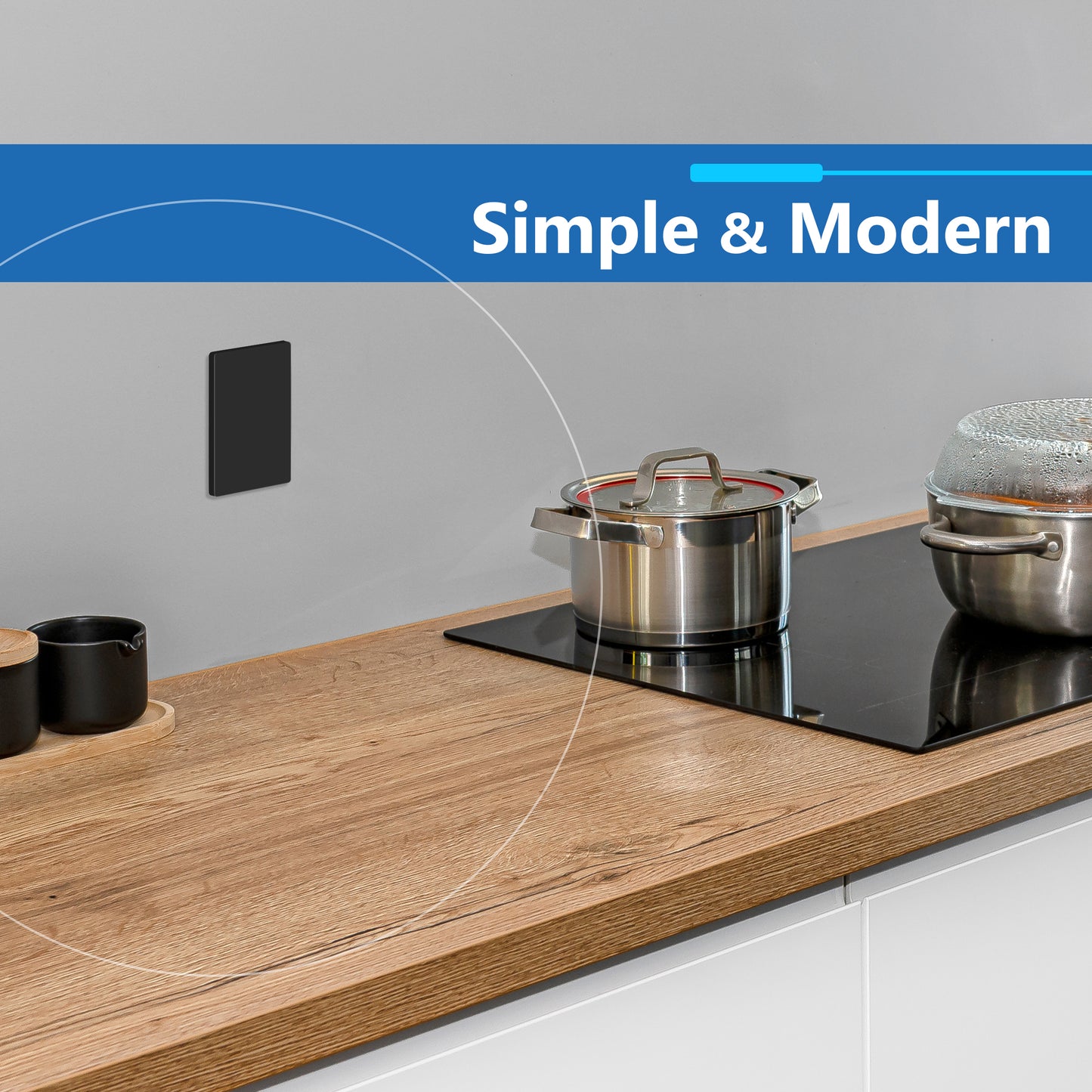 Screwless Blank Wall Plate, Polycarbonate Thermoplastic, Temperature and Impact Resistant, 1-Gang, Mid-Size